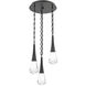 Raindrop LED 16.8 inch Matte Black Multi-Pendant Ceiling Light in 3000K LED, Oval Chain