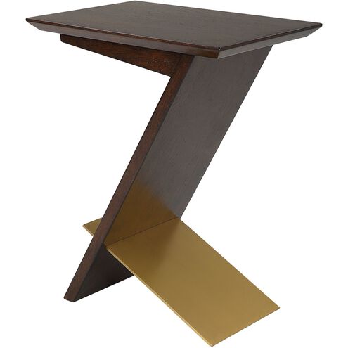 Breakthrough 22 X 17.25 inch Brushed Brass and Deep Brown Accent Table