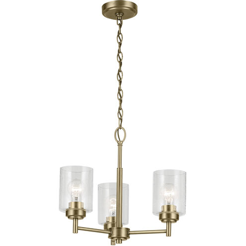 Winslow 3 Light Natural Brass Mini Chandelier Ceiling Light