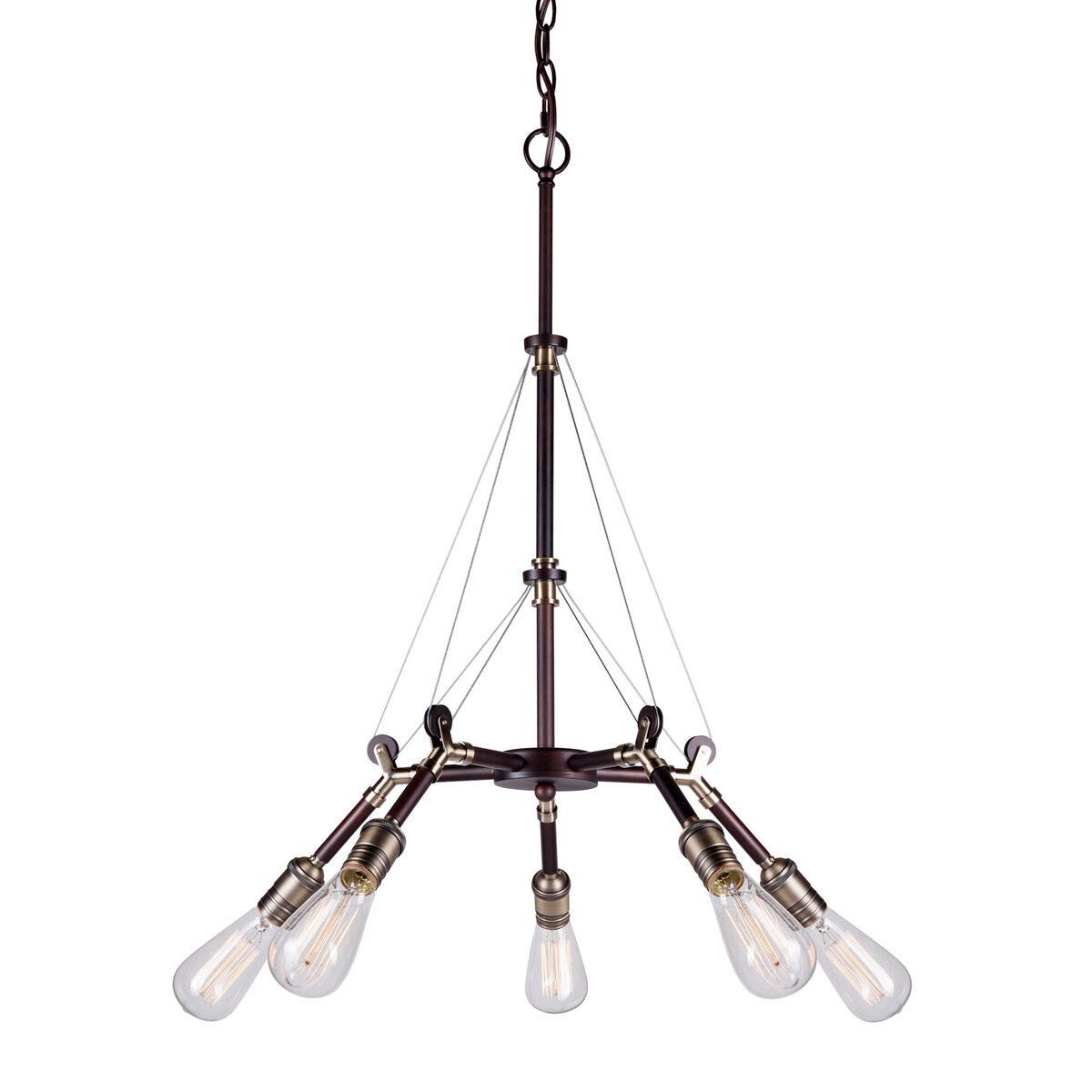 Signature 5 Light 26 inch Antique Bronze Chandelier Ceiling Light
