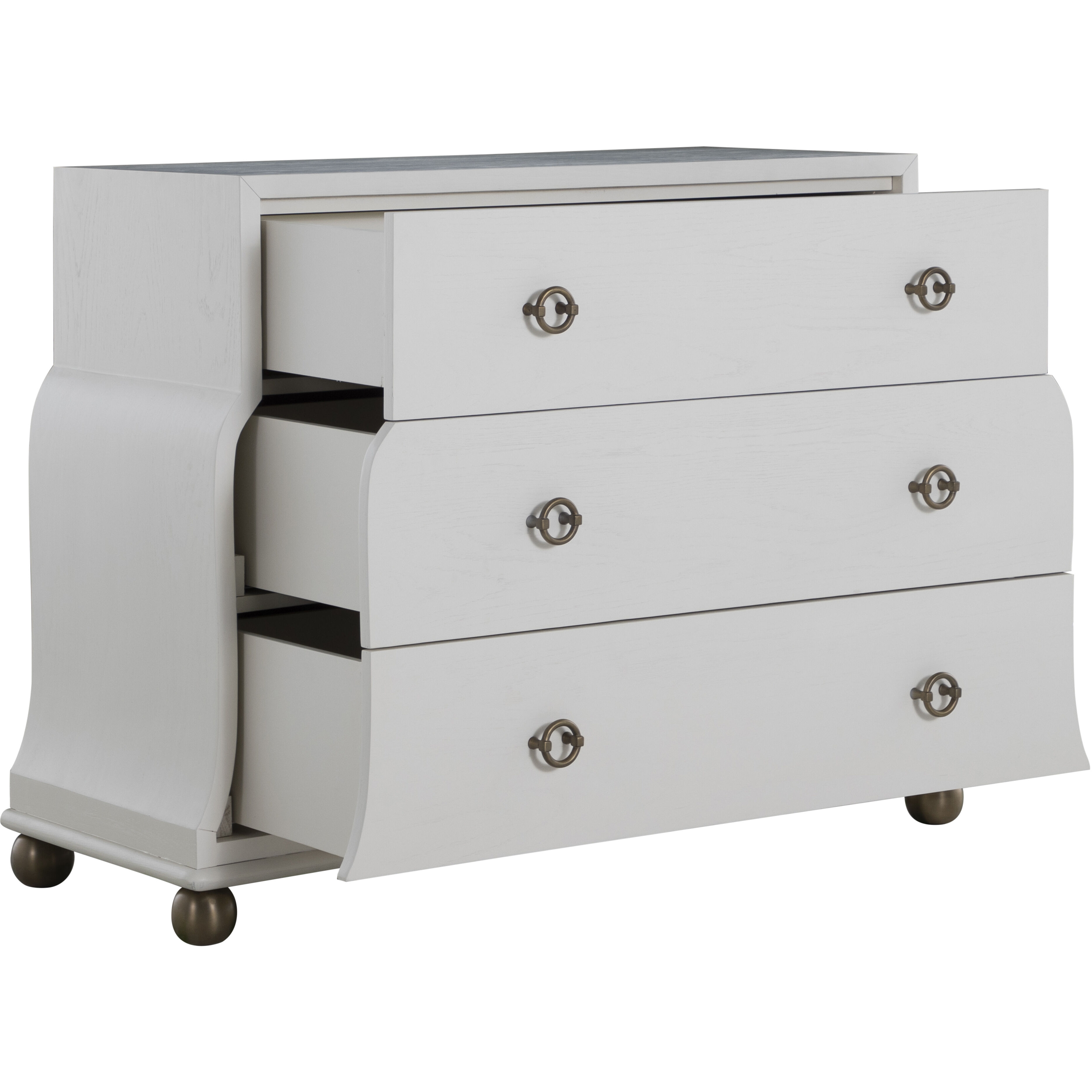 Pearl Ivory White and Satin Brass Chest