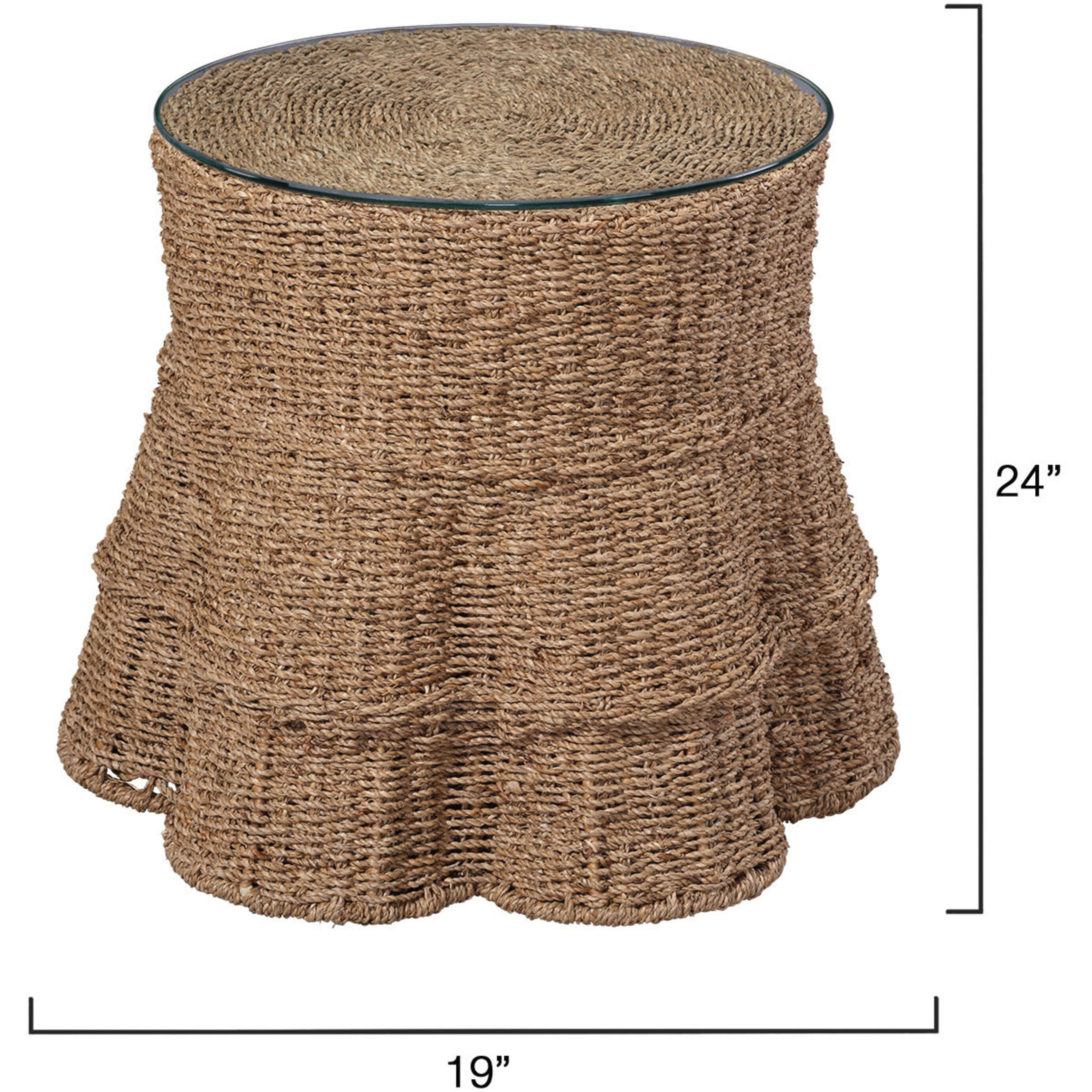 Falda 25 X 20 inch Natural Reed Side Table, Inline