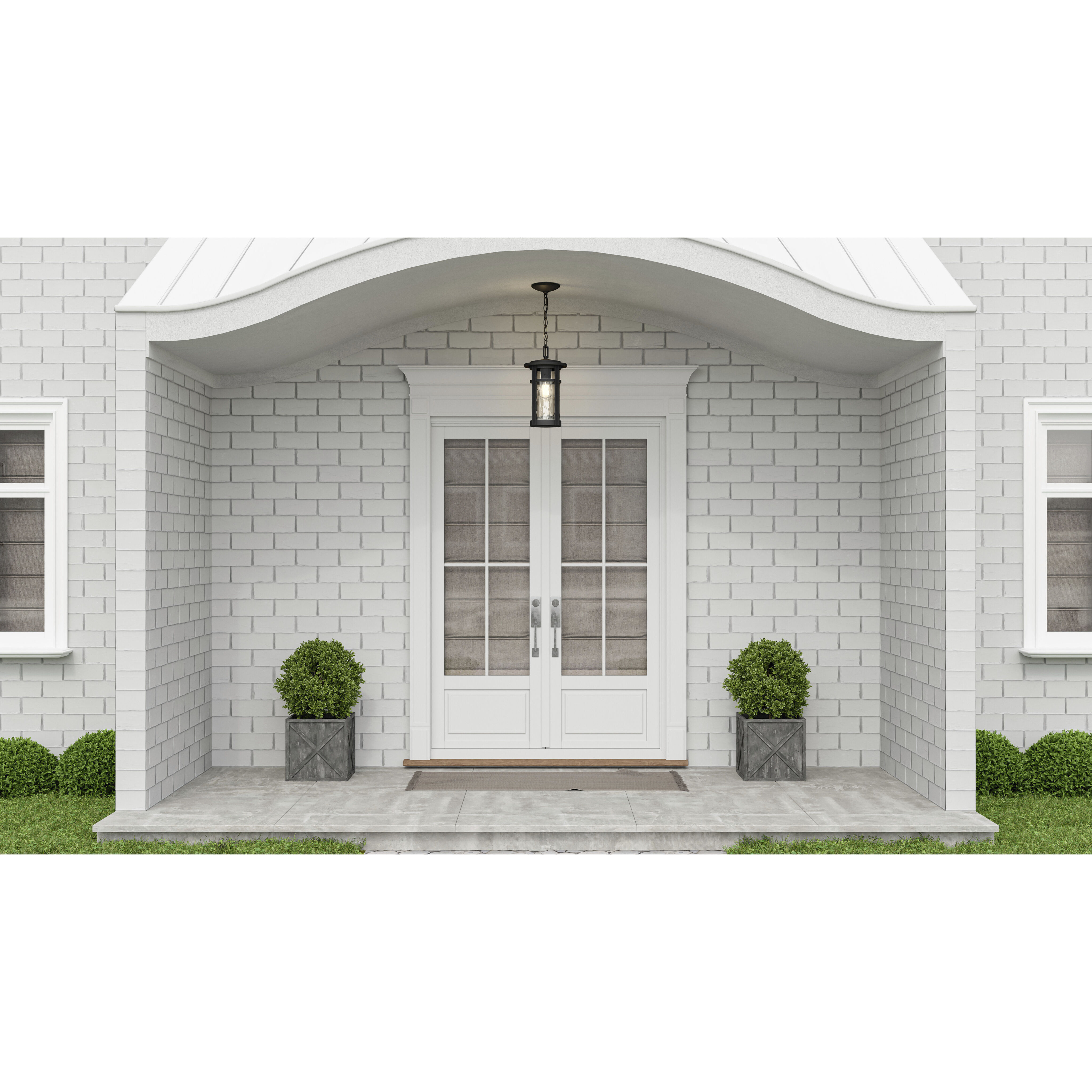 Uma 1 Light 8 inch Matte Black Outdoor Hanging Lantern, Large