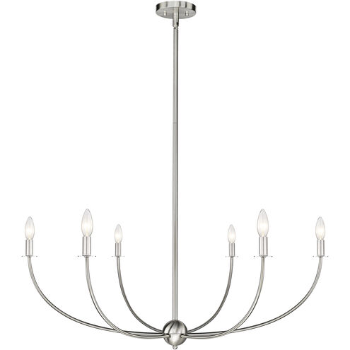 Shannon 6 Light 42 inch Brushed Nickel Chandelier Ceiling Light