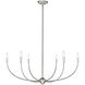 Shannon 6 Light 42 inch Brushed Nickel Chandelier Ceiling Light