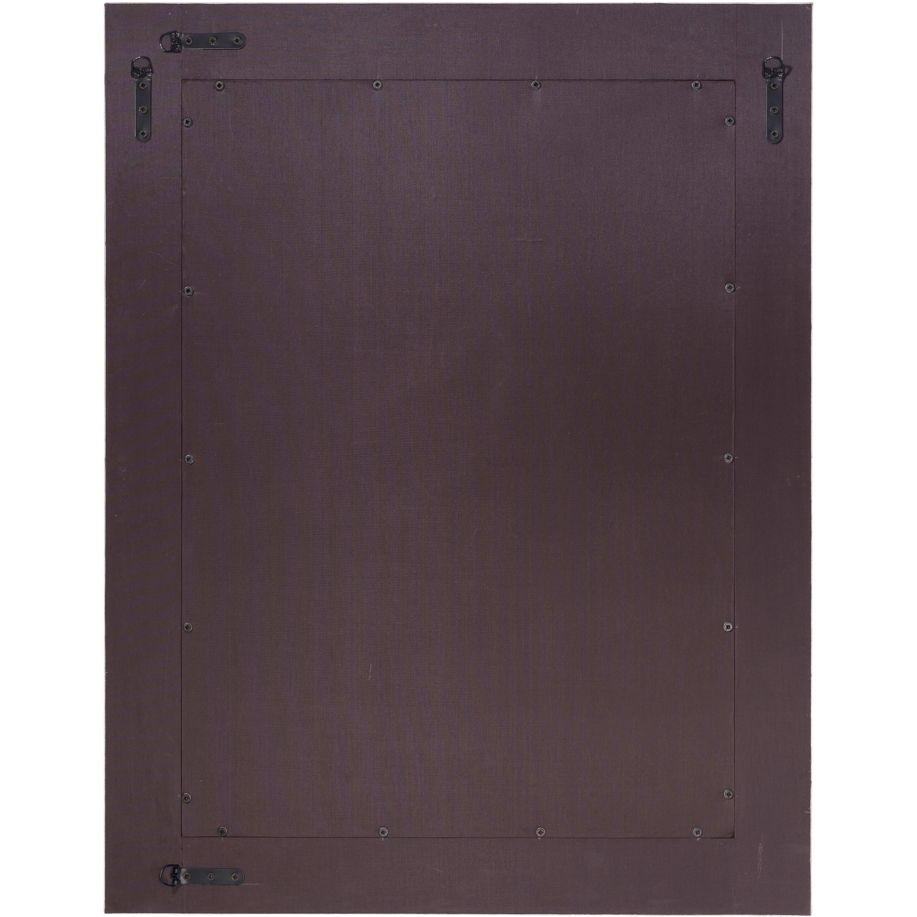 Cross Stitch 36 X 28 inch White Hide w/ Brown Stitching Wall Mirror