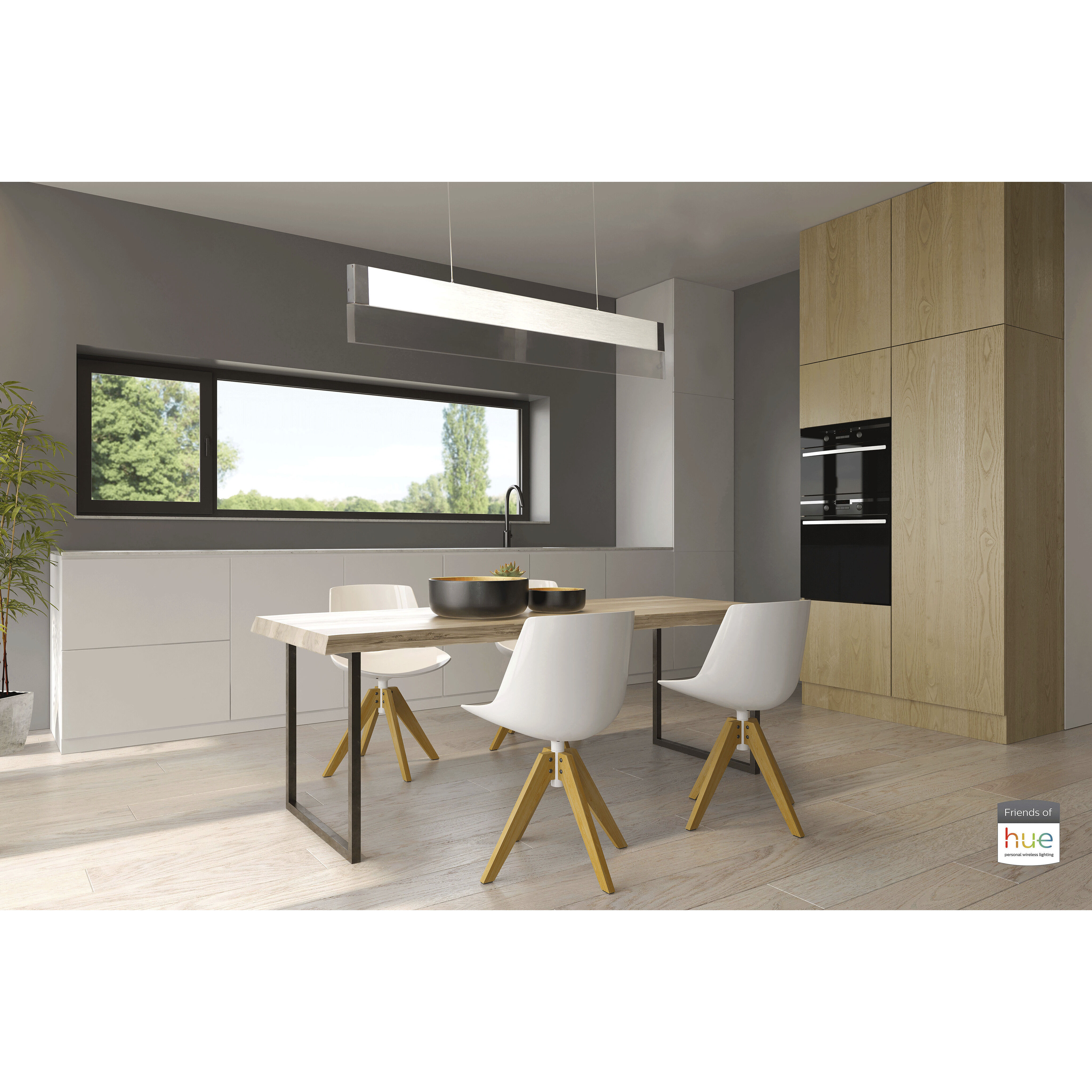 iBar LED 61.5 inch Brushed Aluminum Linear Pendant Ceiling Light