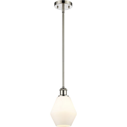 Ballston Cindyrella LED 6 inch Polished Nickel Mini Pendant Ceiling Light in Matte White Glass