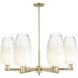 Brookhaven Flute 6 Light 23.88 inch Antique Brass Chandelier Ceiling Light in Opal Glass