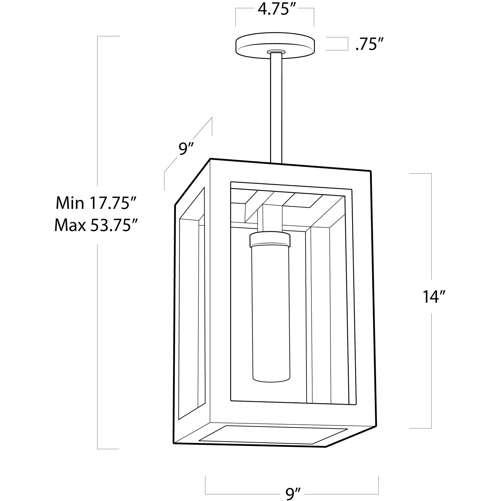 Montecito 1 Light 9 inch Black Outdoor Ceiling Lantern, Small