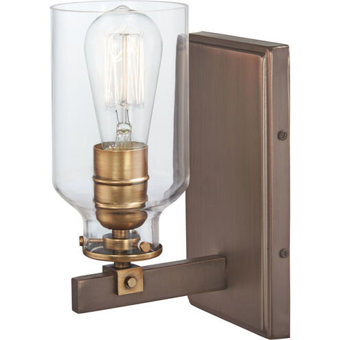 Morrow 1 Light 15 inch Harvard Court Bronze/Gold Bath Light Wall Light