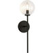 Alora Mood Cassia Wall/Vanity Light Wall Light in Matte Black, Clear Glass