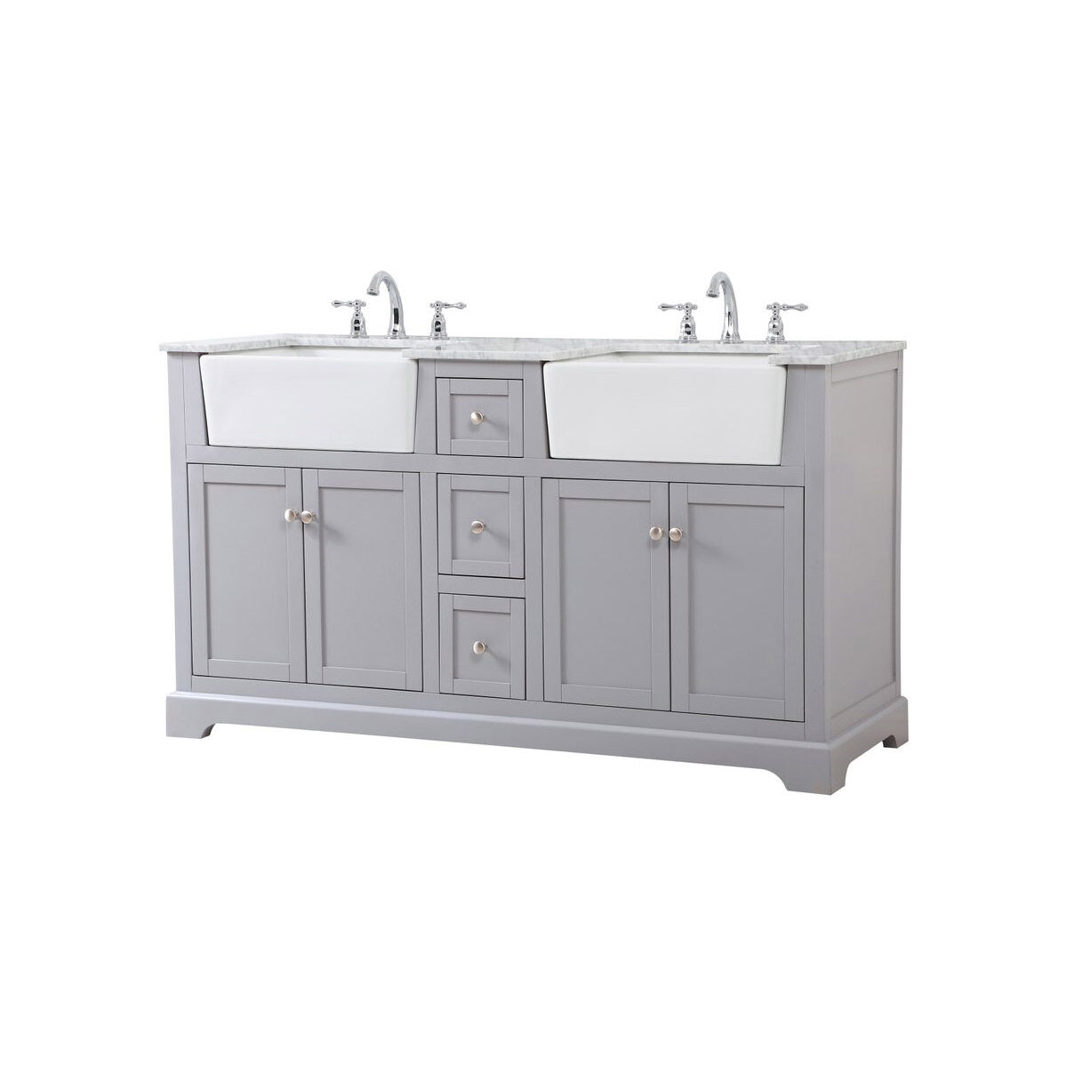 Franklin 60 X 22 X 35 inch Grey Bathroom Vanity Cabinet