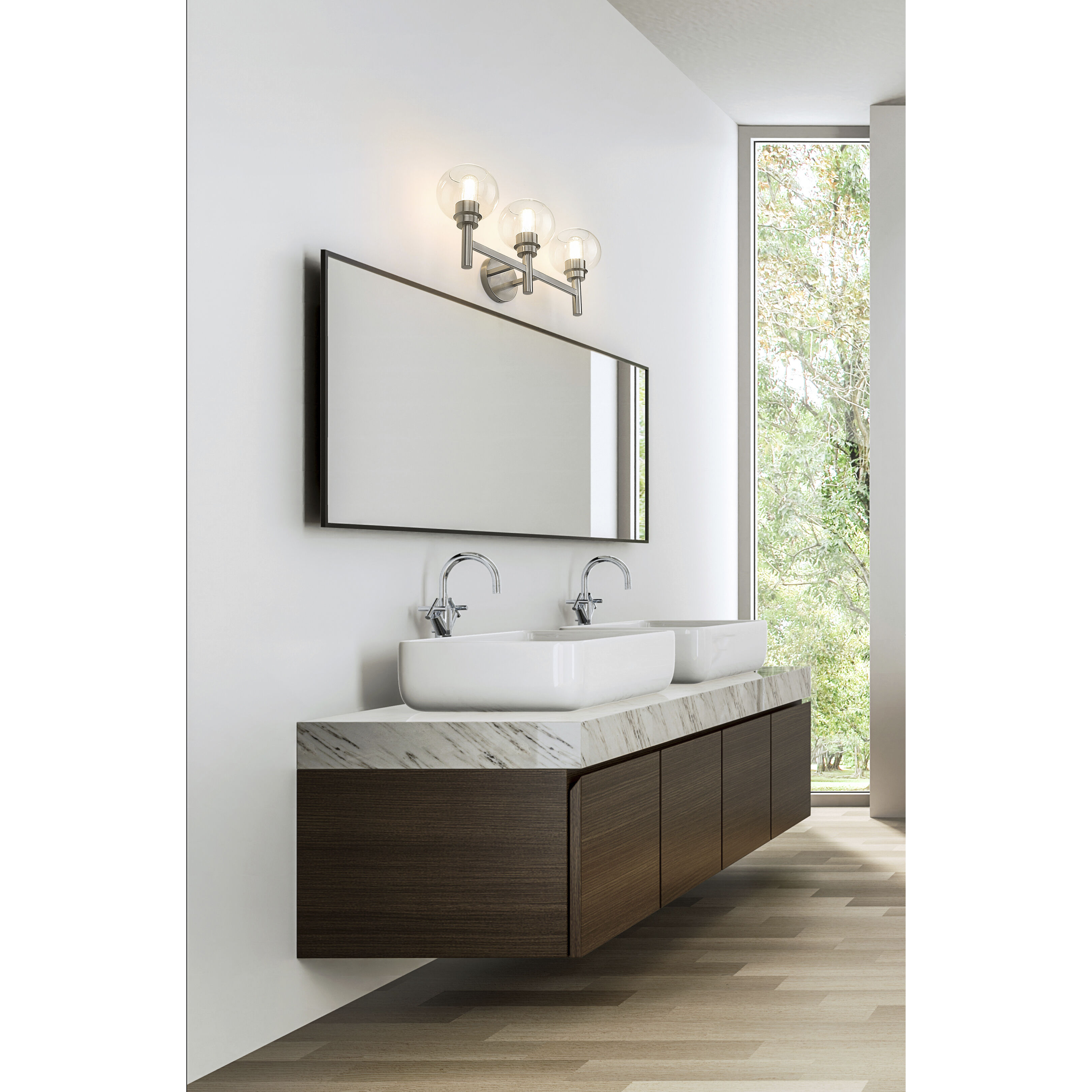 24 inch brushed nickel vanity hot sale light