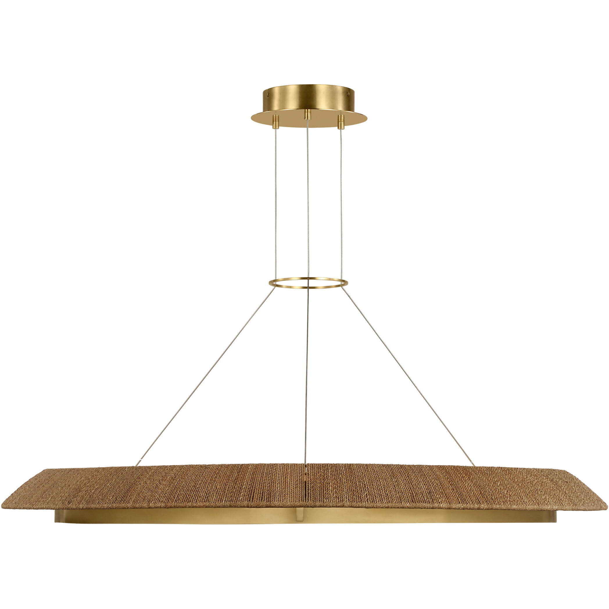 Sean Lavin Noa 1 Light 50.5 inch Hand Rubbed Antique Brass Chandelier Ceiling Light in Natural Sea Grass
