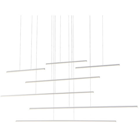 Chute Motion LED 70.88 inch White Multi-Pendant Ceiling Light