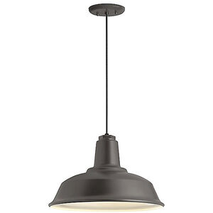 Bryson 1 Light 14 inch Textured Bronze Pendant Ceiling Light, Essentials by Troy RLM