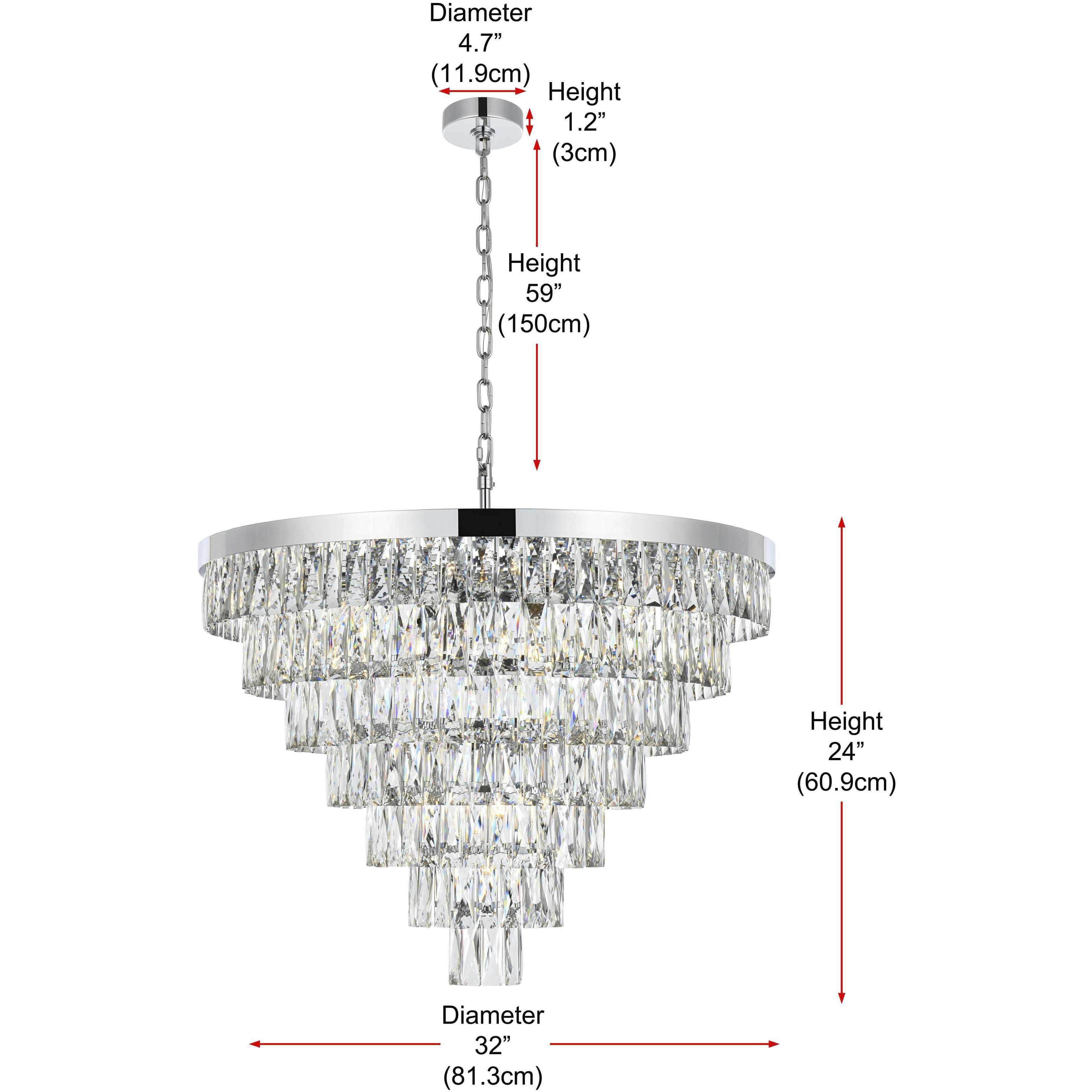 Josephine 25 Light 32 inch Chrome Chandelier Ceiling Light
