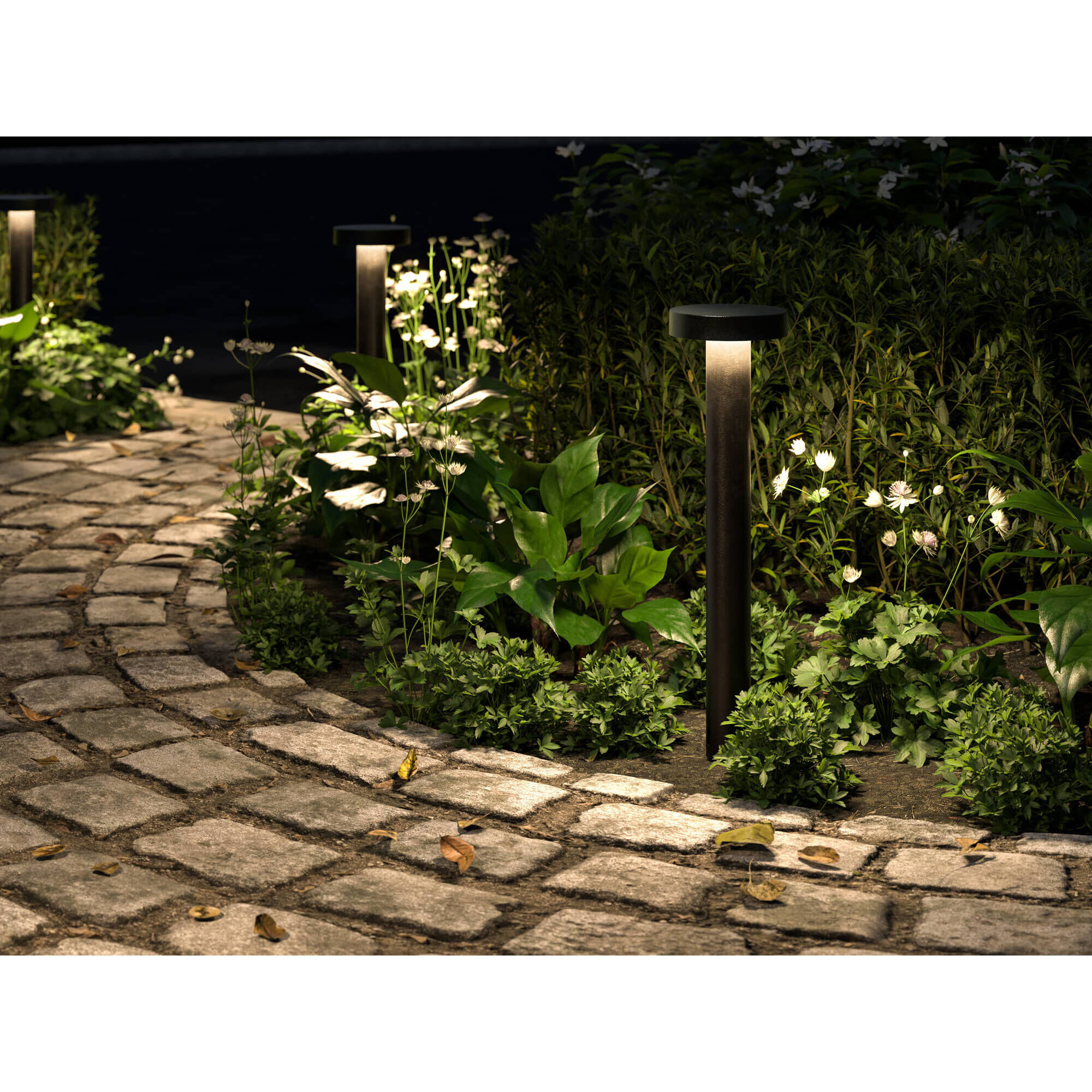 Round Top 12V 8.00 watt Black Landscape Pathlight