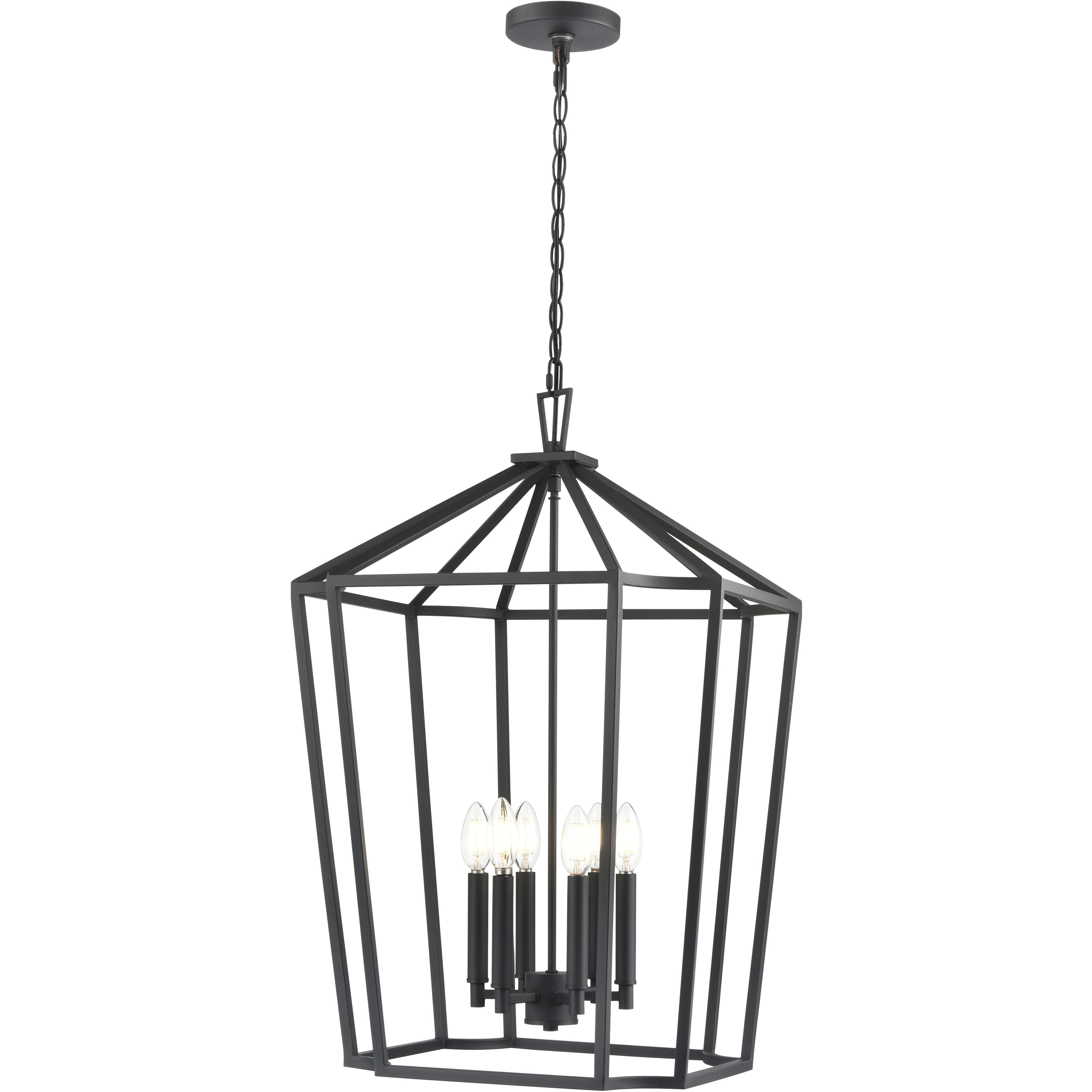 Hylena 6 Light 18.5 inch Textured Black Pendant Ceiling Light