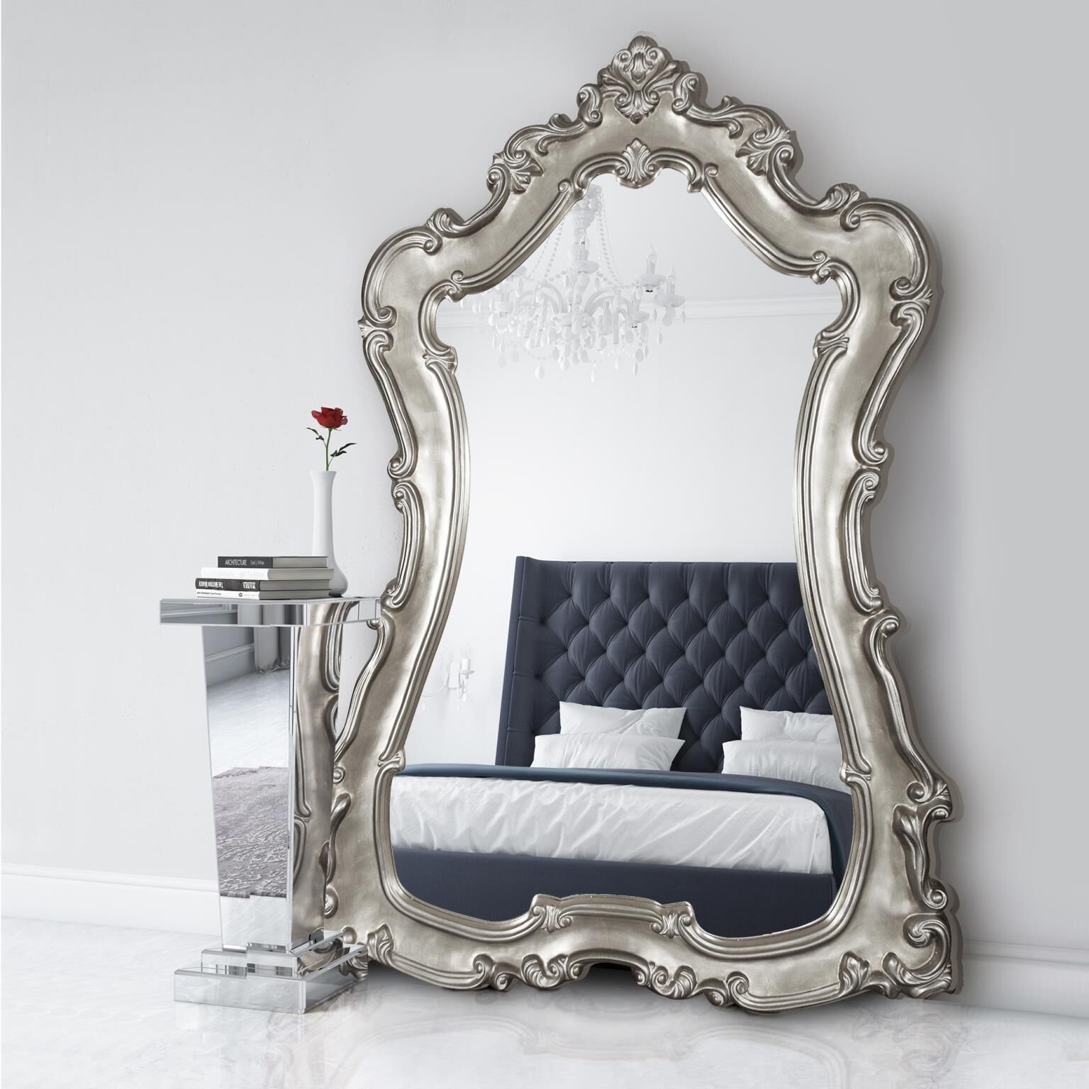 Lorelei 89 X 60 inch Glossy Nickel Wall Mirror