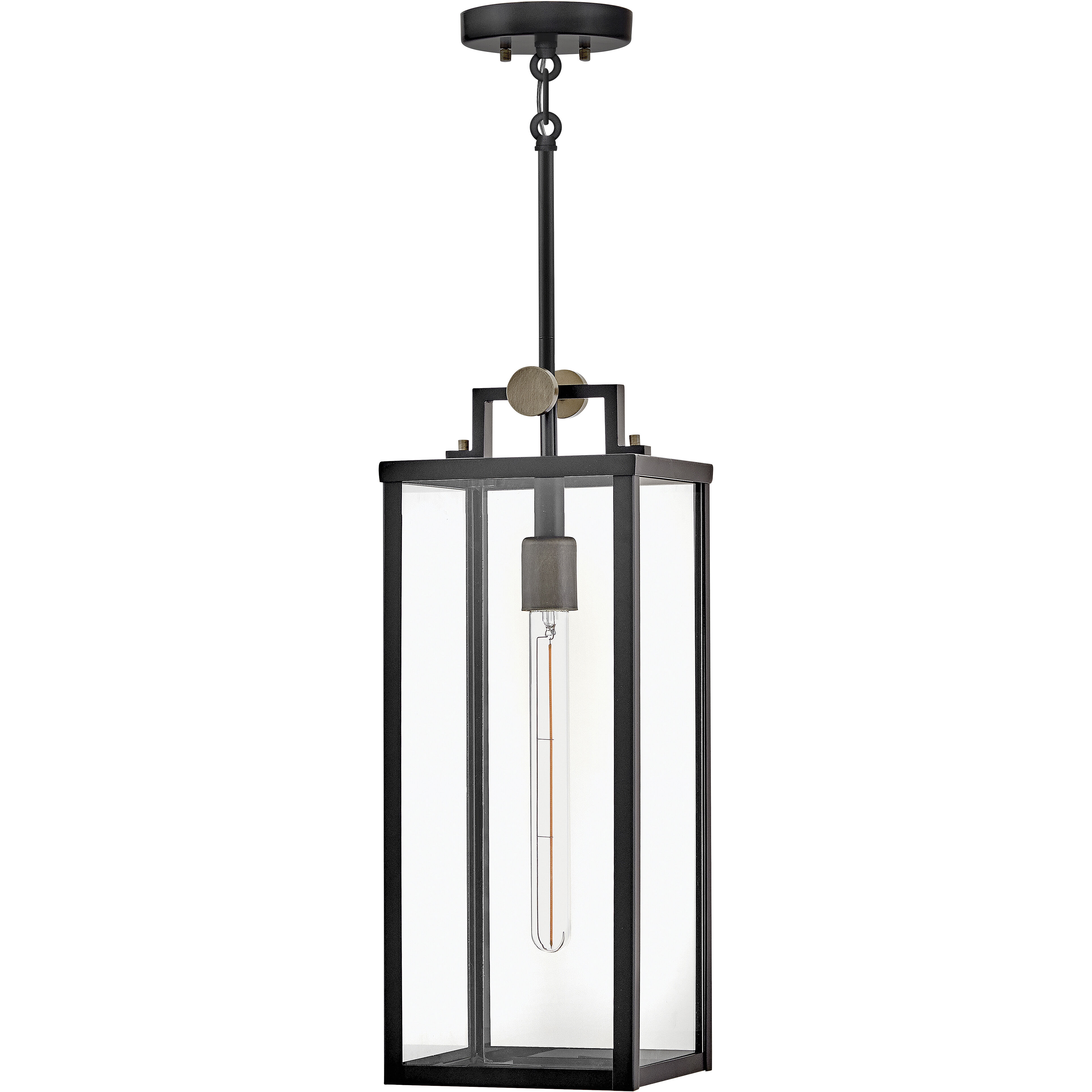 Catalina 1 Light 7.5 inch Black with Burnished Bronze Outdoor Hanging