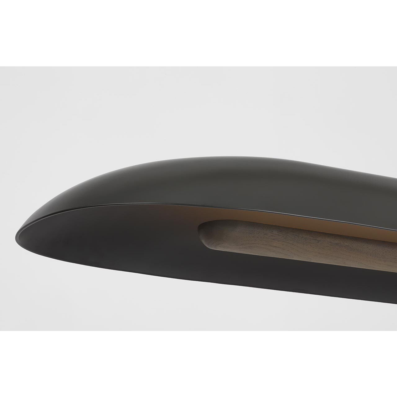 Anne-Marie Barton Remi Linear Pendant Ceiling Light in Matte Carbon and Warm Walnut