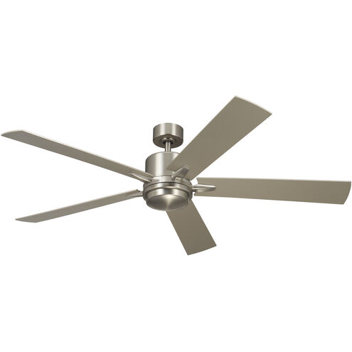 Lucian 60 inch Brushed Nickel with Walnut/Silver Blades Ceiling Fan