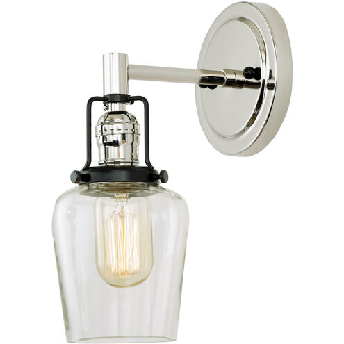 Nob Hill 1 Light 5 inch Polished Nickel and Black Wall Sconce Wall Light
