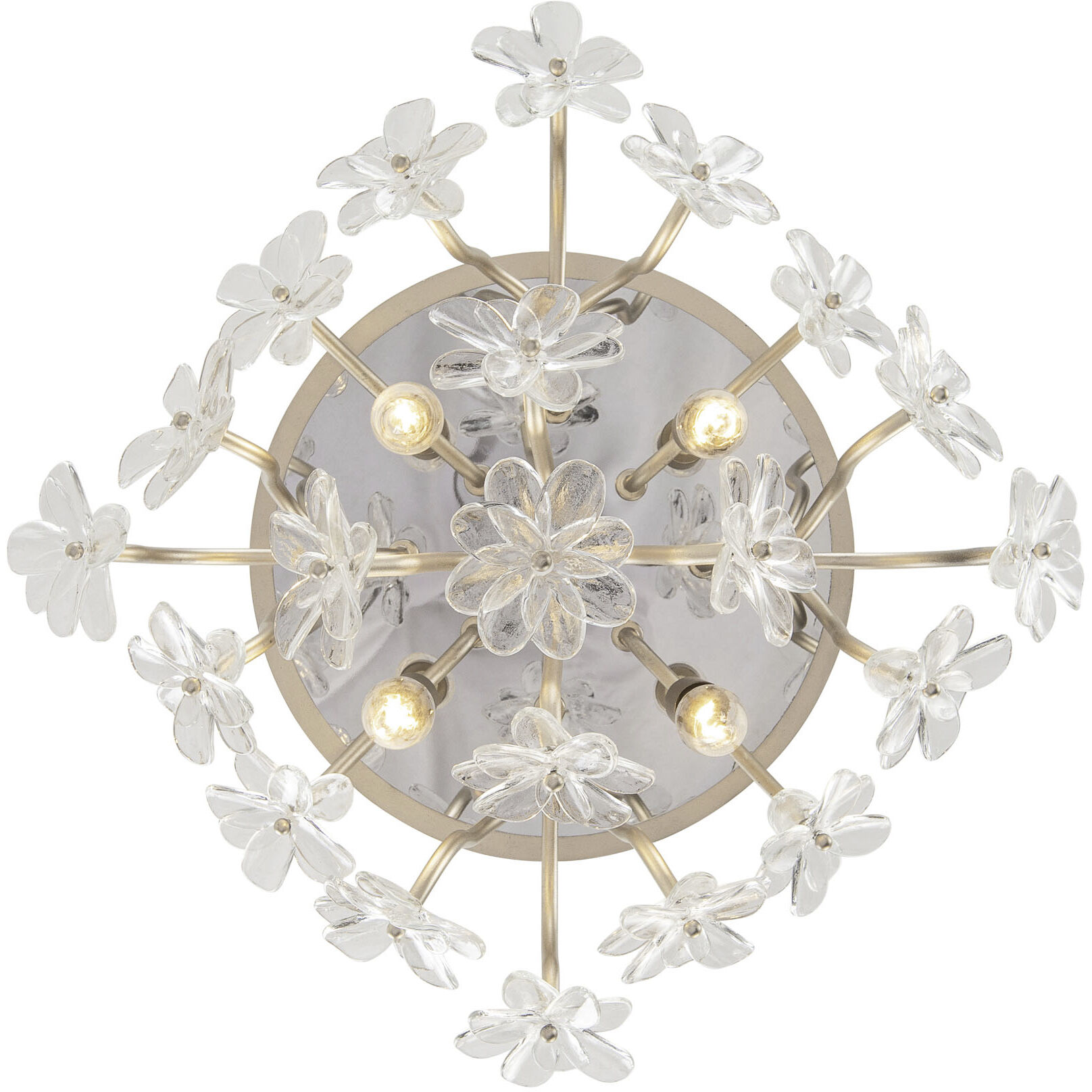Wildflower 4 Light 19 inch Gold Dust/Artifact Semi-Flush Ceiling Light, Smithsonian Collaboration