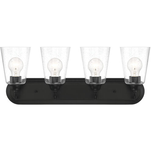 Zane 4 Light 26 inch Matte Black Vanity Light Wall Light