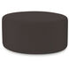 Universal 18 inch Seascape Charcoal Outdoor Round Ottoman with Slipcover