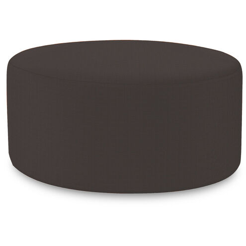 Universal 18 inch Seascape Charcoal Outdoor Round Ottoman with Slipcover