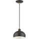 Domma 1 Light 8 inch English Bronze with Antique Brass Accents Mini Pendant Ceiling Light