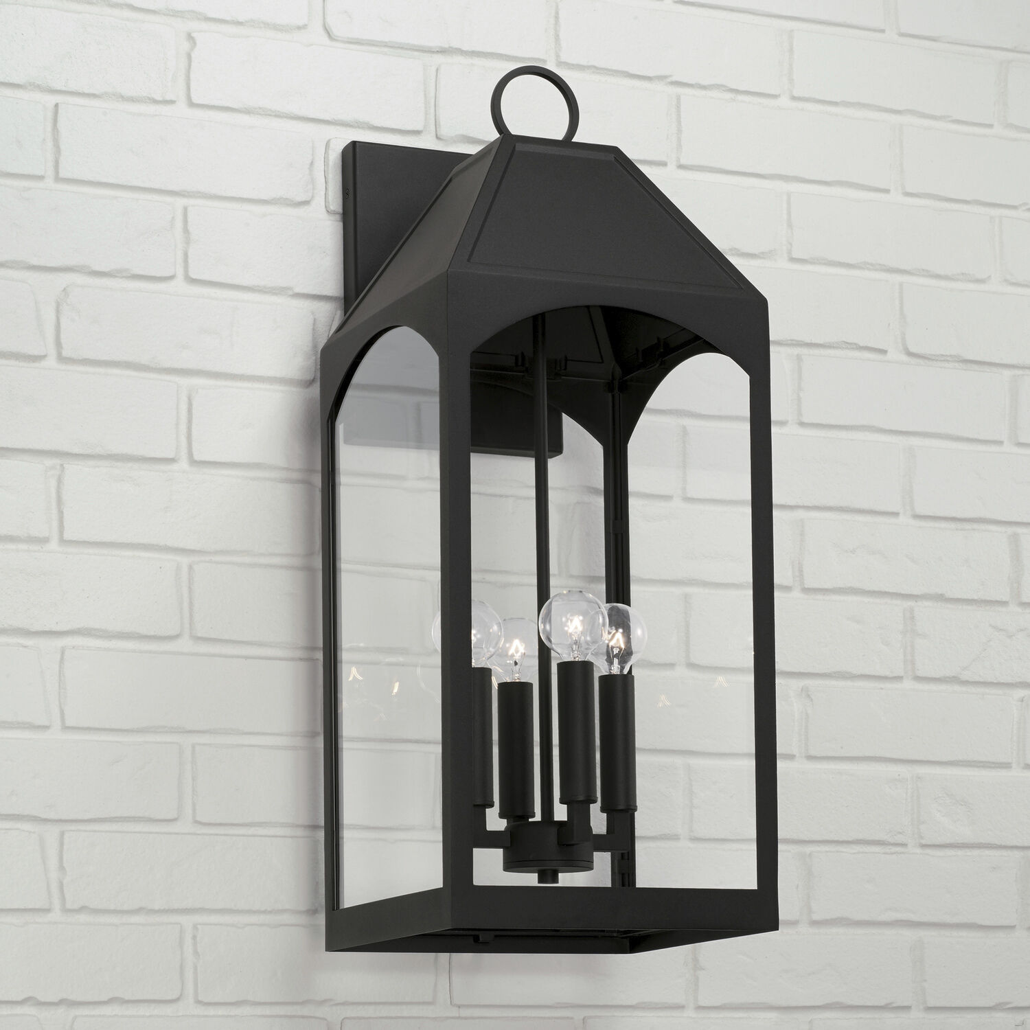 Burton 4 Light 26 inch Black Outdoor Wall Lantern