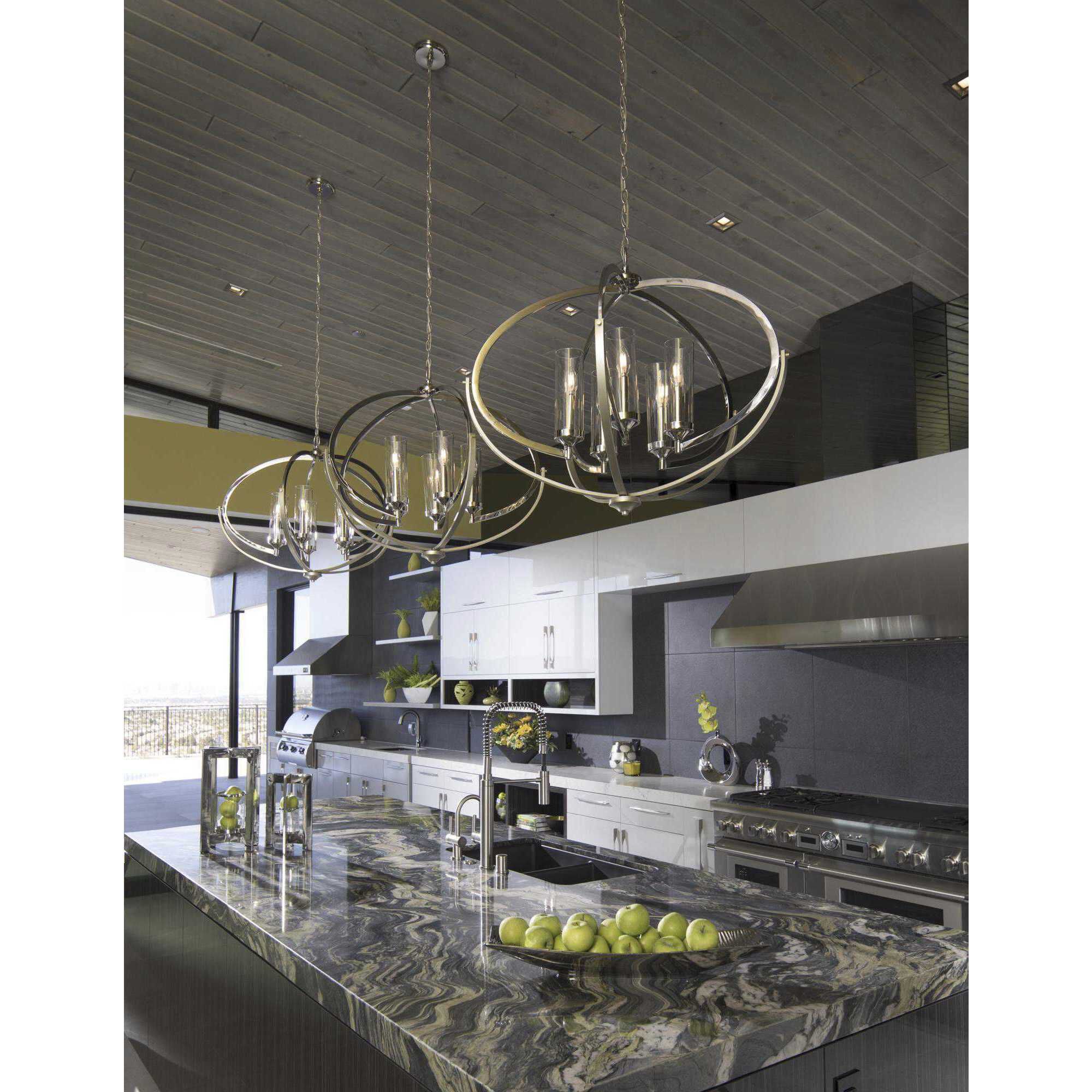 Evoke 5 Light 34 inch Polished Nickel Chandelier Ceiling Light, Design Series