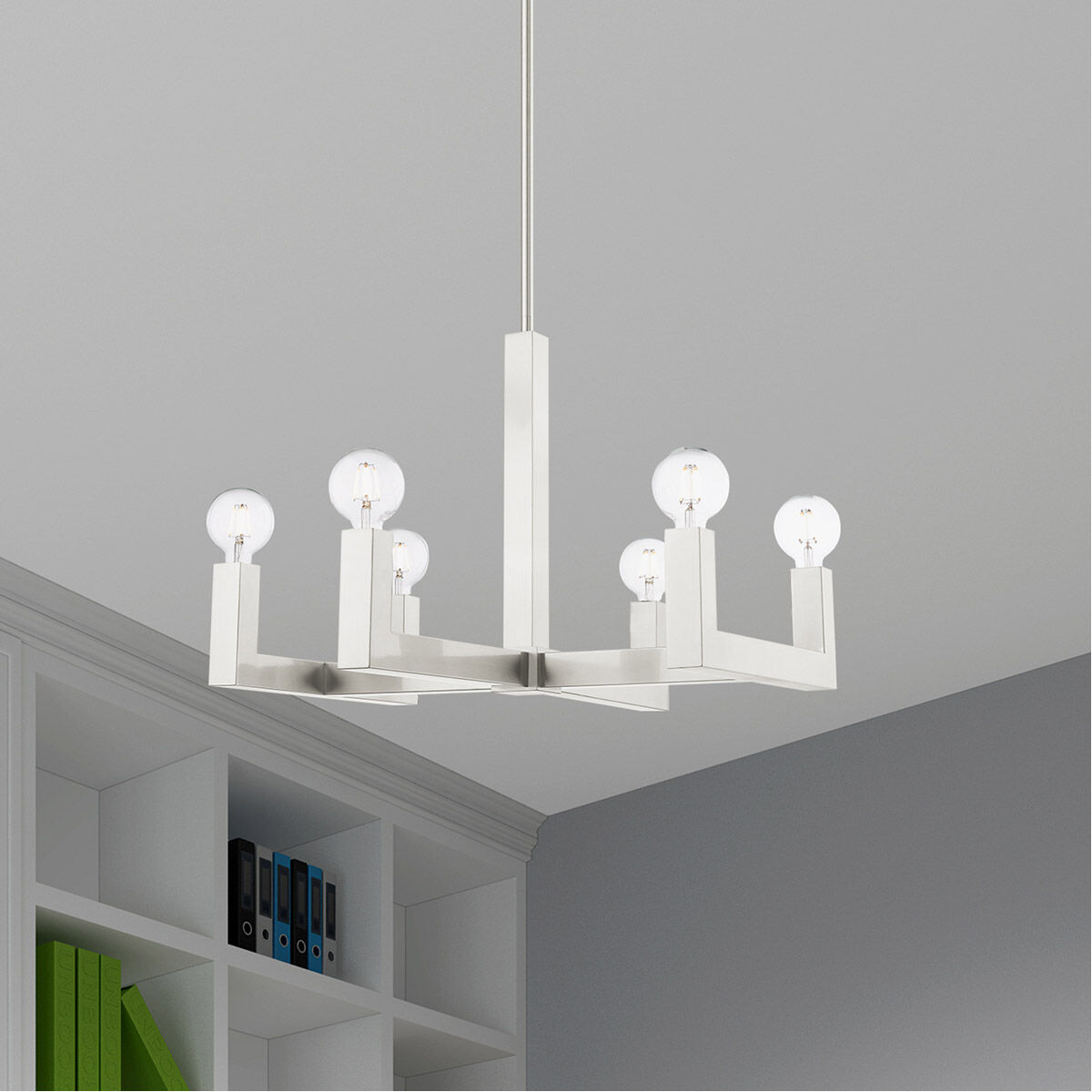 Solna 6 Light 24 inch Brushed Nickel Chandelier Ceiling Light