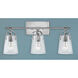 Foster 3 Light 22.75 inch Chrome Vanity Light Wall Light in Clear