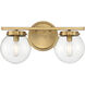 Mid-Century Modern 2 Light 16.00 inch Bathroom Vanity Light