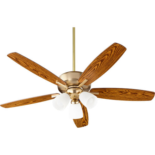 Breeze 52 inch Aged Brass with Dark Oak/Walnut Blades Indoor Ceiling Fan