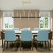 Denmark 8 Light 48 inch Satin Brass with Bronze Accents Linear Chandelier Ceiling Light