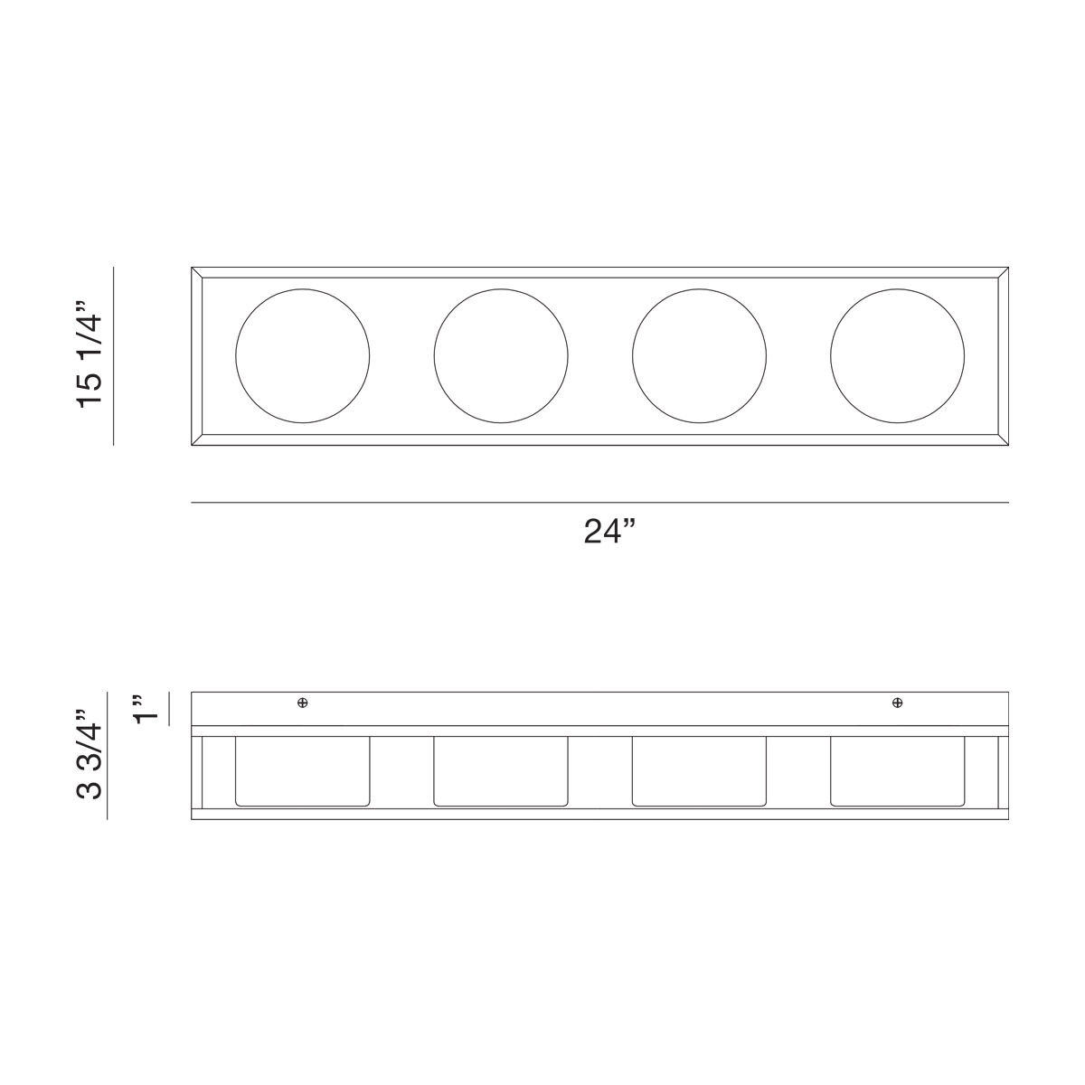 Rover LED 24 inch Black Bath Bar Wall Light