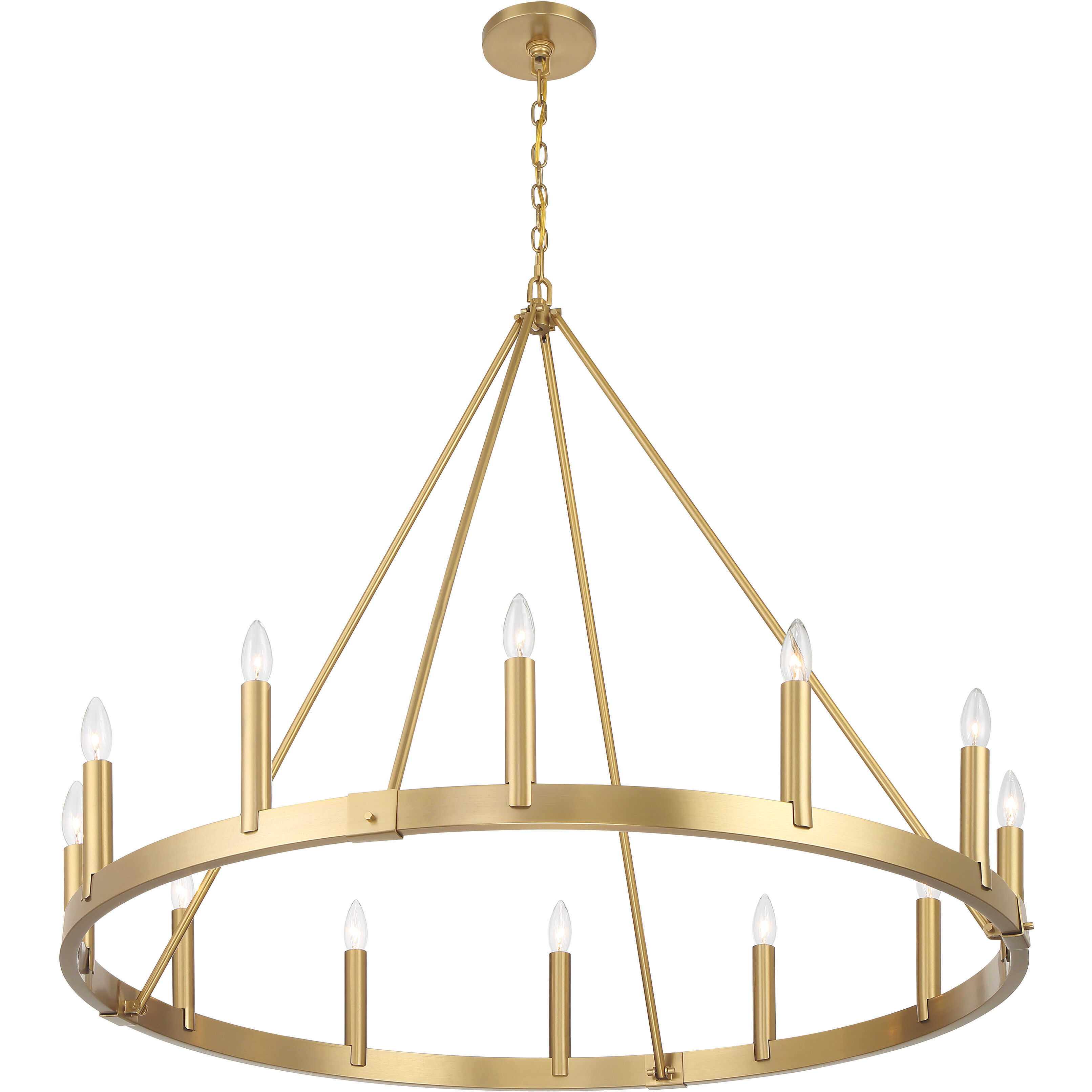 Dutton 12 Light 42.5 inch Signature Brass Chandelier Ceiling Light