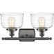 Ballston Bell LED 16 inch Oil Rubbed Bronze Bath Vanity Light Wall Light in Clear Deco Swirl Glass