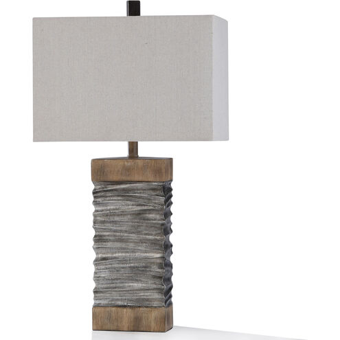 Darley 32 inch 100.00 watt Silver Painted and Brown Brushed and Beige Table Lamp Portable Light