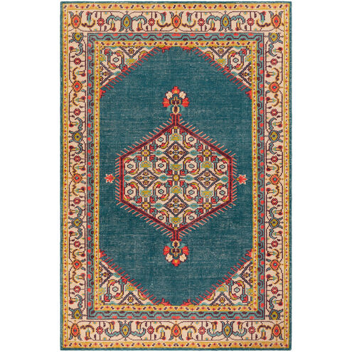 Zahra 102 X 66 inch Teal/Bright Red/Olive/Mustard/Dark Purple/Beige Rugs