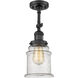 Franklin Restoration Canton 1 Light 7 inch Matte Black Sconce Wall Light in Seedy Glass, Franklin Restoration