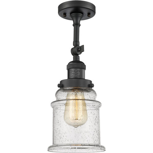 Franklin Restoration Canton 1 Light 7 inch Matte Black Sconce Wall Light in Seedy Glass, Franklin Restoration
