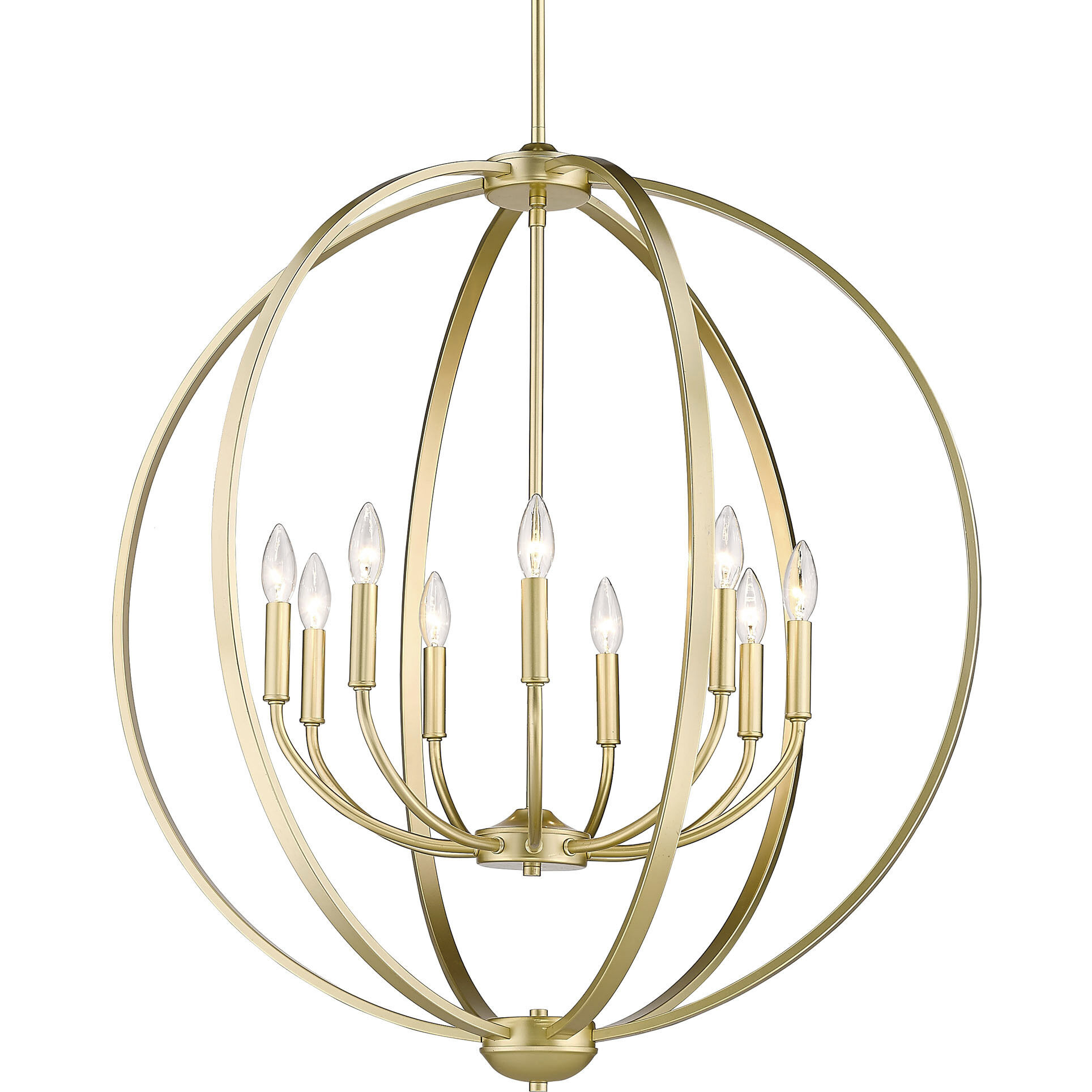 Colson 31.25 inch 60.00 watt Olympic Gold Chandelier Ceiling Light in No Shade, Large