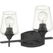 Joliet 2 Light 15 inch Matte Black Vanity Wall Light